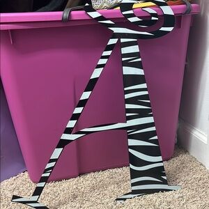Zebra Print Decorative Letter A